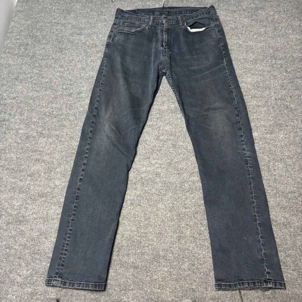 Levis‎ 504 Regular Straight Fit Jeans Mens 34x34 Faded Black Denim Pants